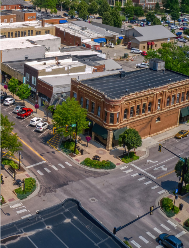 Aerial view of Brooking